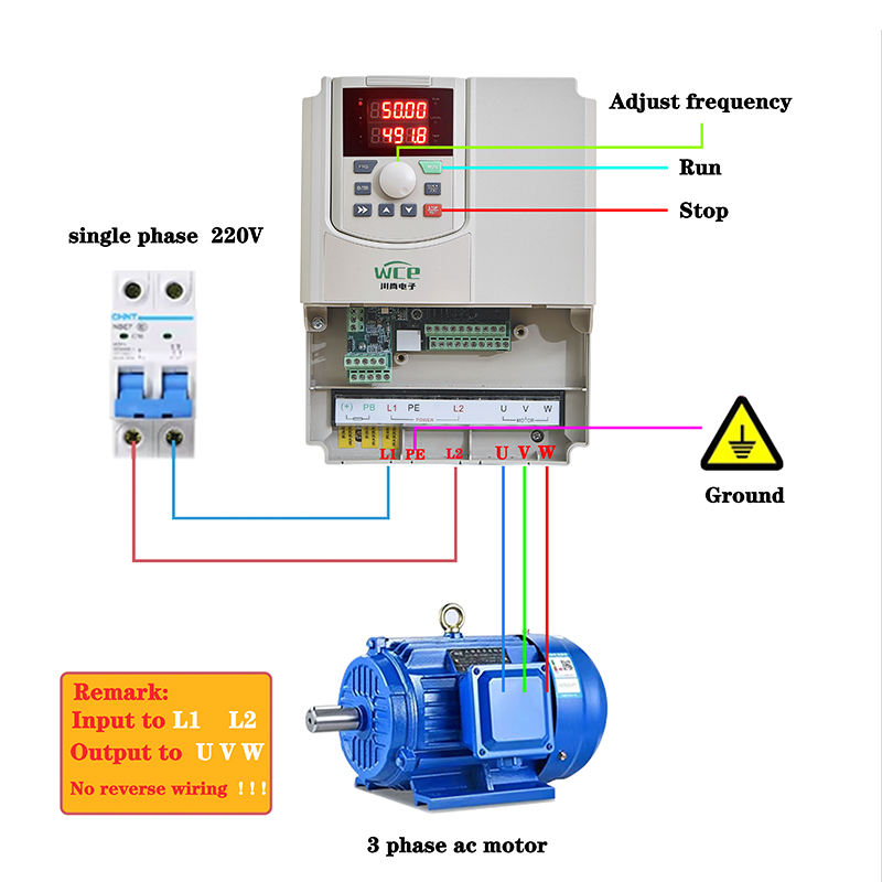 Youpin Inverter Three-Phase AC Driver with 0.75KW to 7.5KW VFD for Hoist Application Scenarios 220V Nominal Voltage