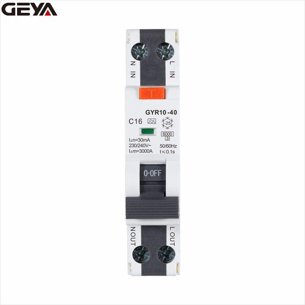 GEYA GYR10N-40 1P+N Single Module RCBO Circuit Breaker Residual Current Circuit Breaker With Over Current Protection RCBO