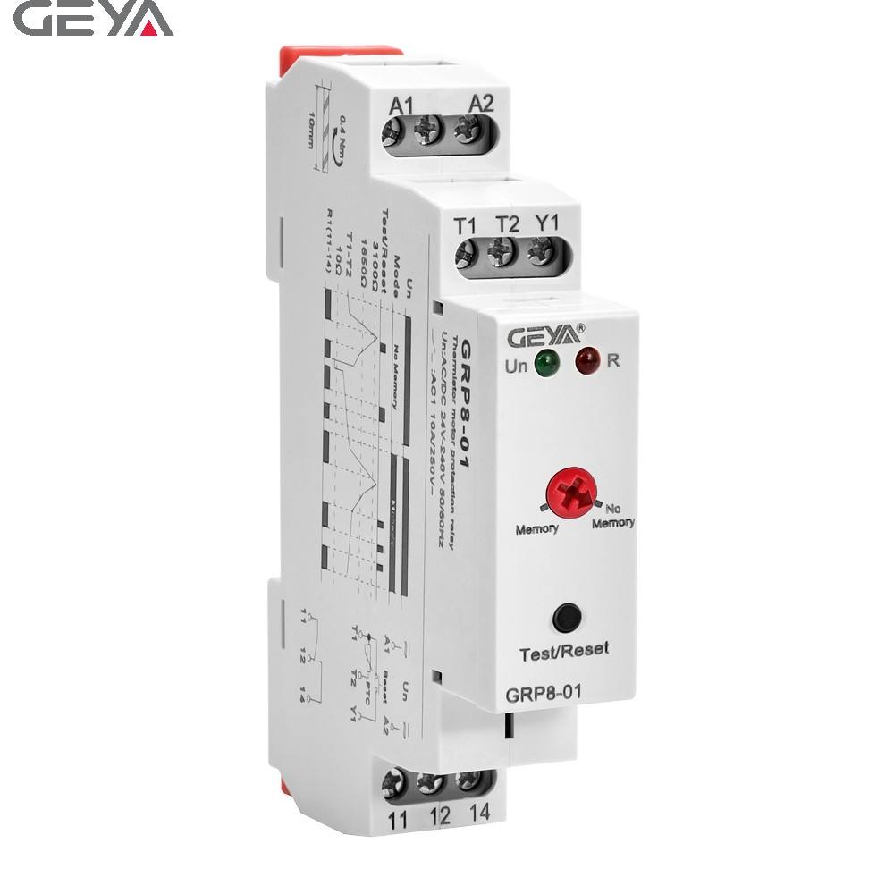 GEYA GRP8-01 AC/DC 24-240V Thermistor Motor protection Ptc Relay Fridge for Compressor Motor Start