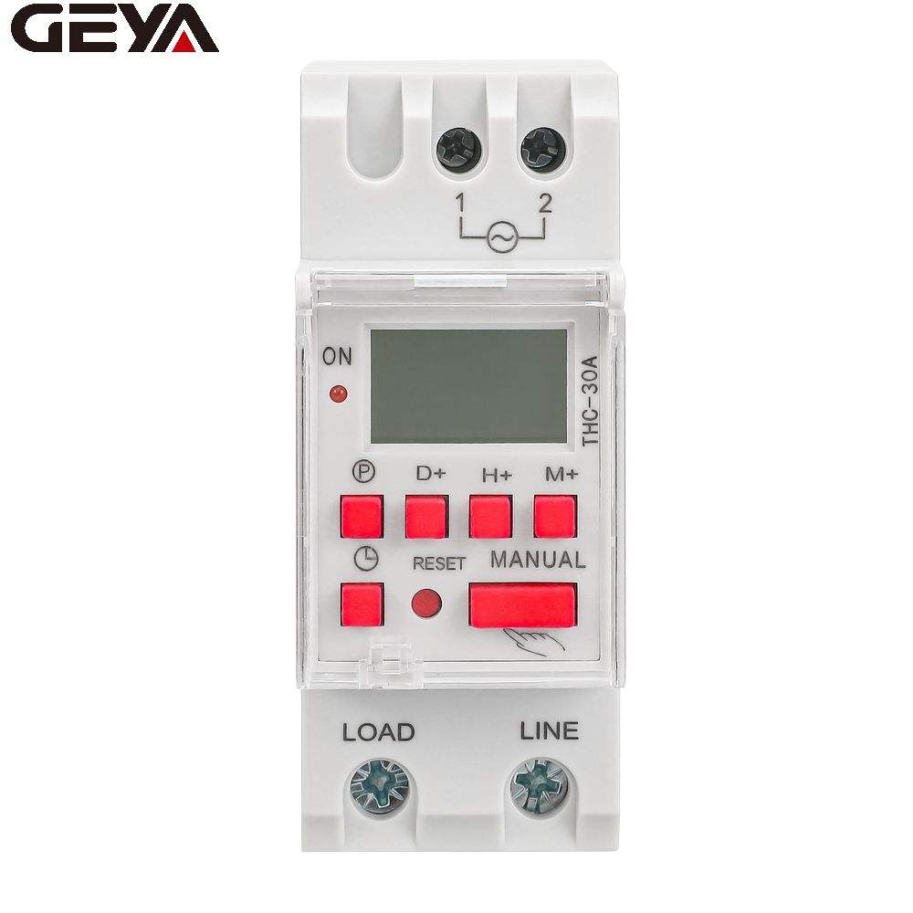 GEYA THC15A 20A 30A LCD Programmable Digital Timer Switch with Battery 220 Volt Timer 12V DC 24V