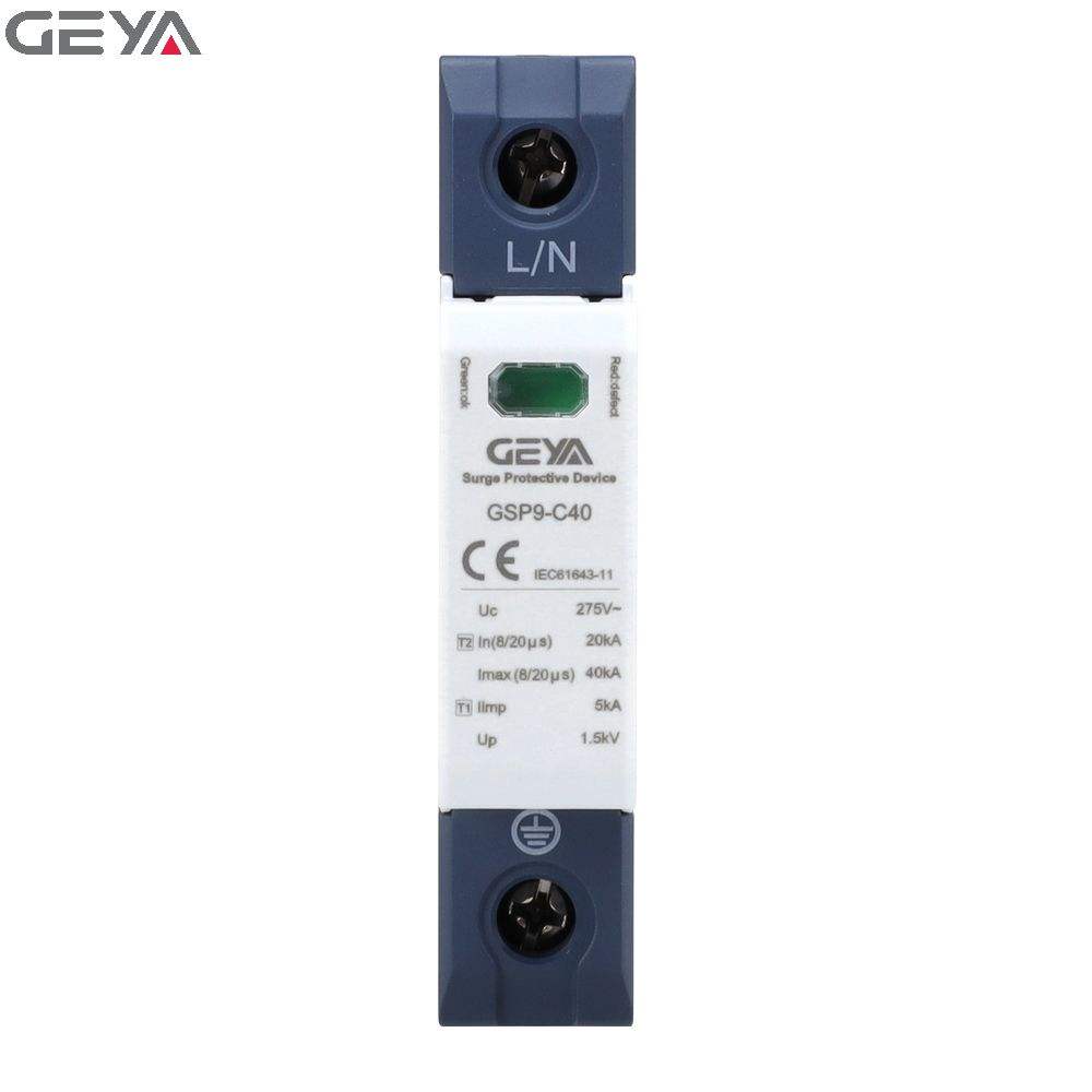 GEYA GSP9-C40 1P 40KA 275V SPD Surge ProtectionGSP9-C40 1P 40KA 275V SPD lightning Surge protection