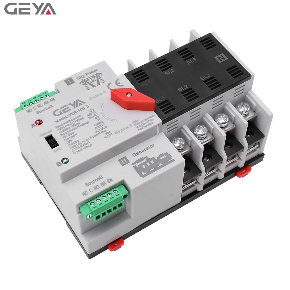 GEYA Top 10 Ats Automatic Transfer Switch Factory Suppliers 32A, 50A, 63A,100A 2P 3P 4P 50KA 8KV AC690V AC400V Controller Price