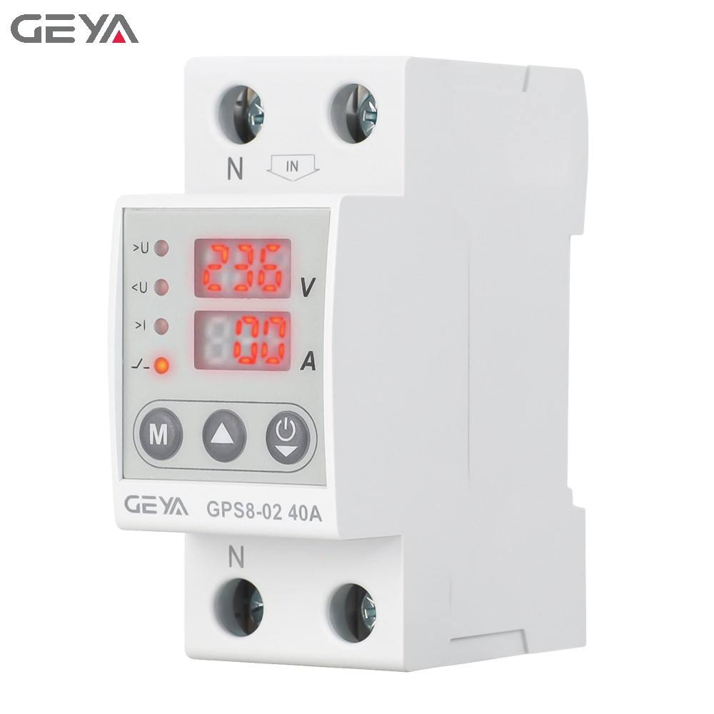 GEYA GPS8-02 40A AC Over Under Voltage Current Protection Digital Adjustable Voltage Protector
