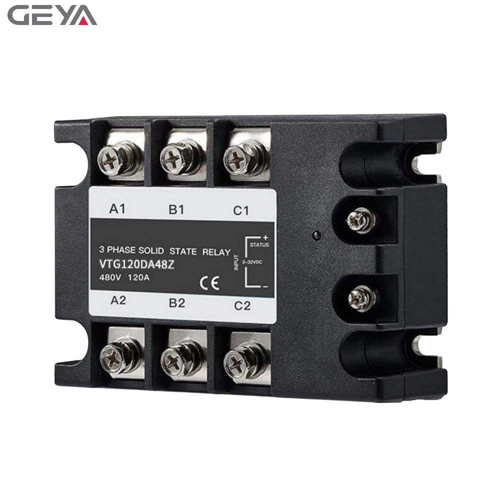 GEYA 3 Phase 3-32VDC 90-280VAC Starter Relay SSR 25A-150A Power Voltage Regulator 480v DC to AC Solid State Relay