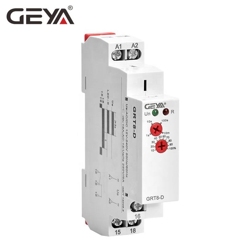 GEYA GRT8-D Off Delay Timer Relay AC/DC 12-240V 50-60Hz Protective Auto Relays Electronic Timer