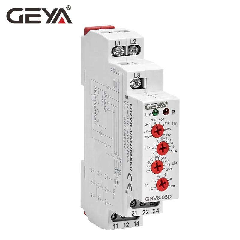 GEYA GRV8-05D M265 127V-265VAC and Current Relays Under Voltage Relay Voltage 3 Phase Voltage Relay