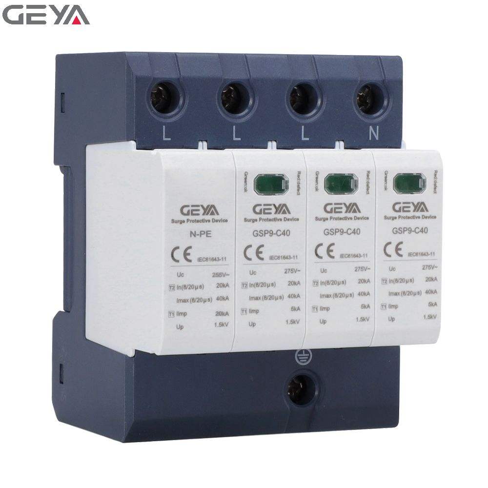 GEYA GSP9-C40-3P+N-40KA High Quality 3P+N SPD 220V 275V 385V 420V 440V Surge Protective Device Class B 60KA Voltage Protector