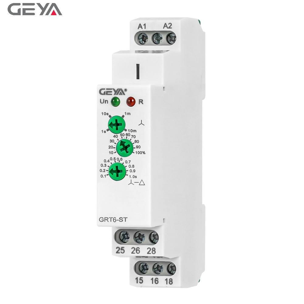 GEYA GRT6-ST AC/DC24V~240V Delay on of Motors Star Delta Mini PROTECTIVE Electric Timer Relay 120v