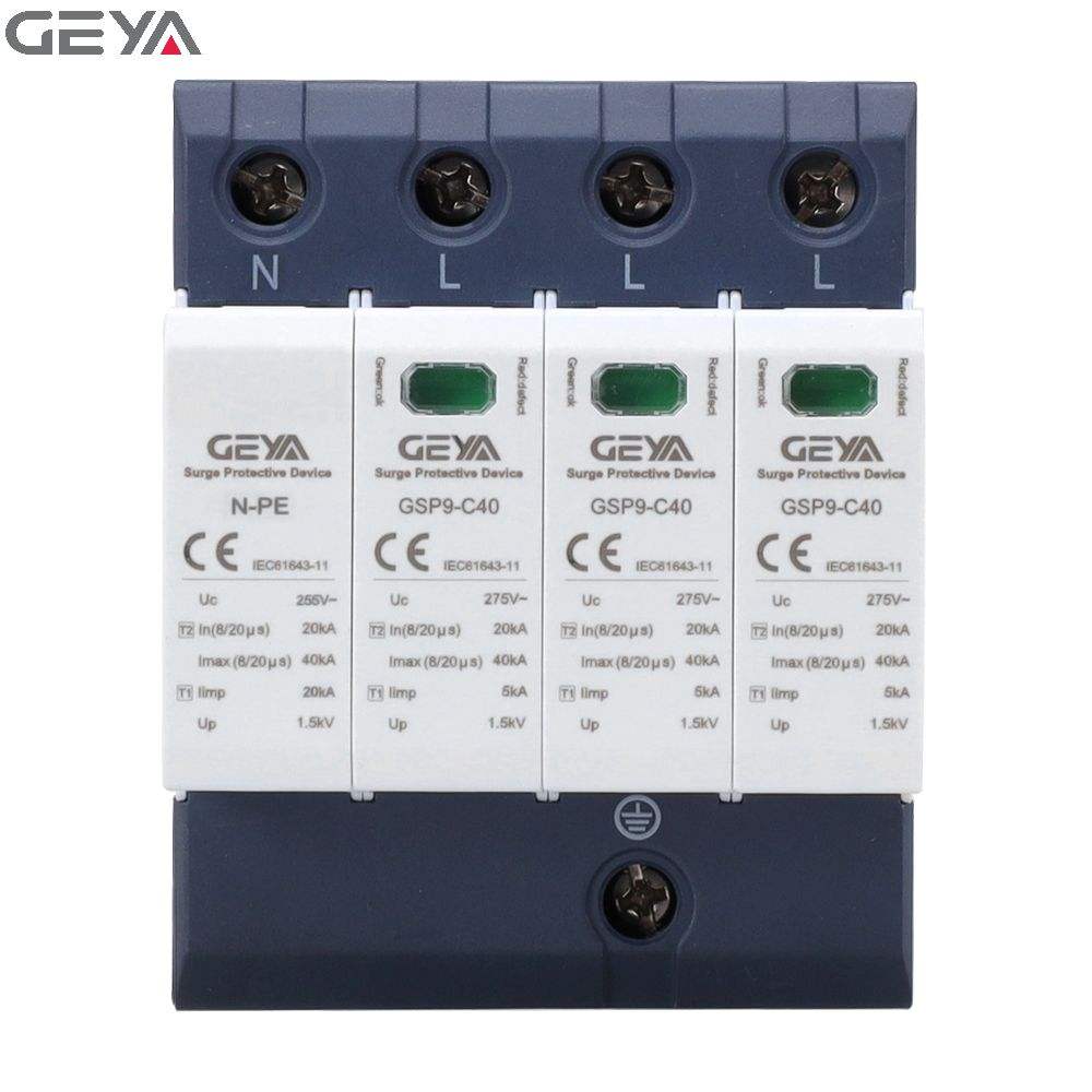 GSP9-C40 3P+N 40KA 275V SPD Surge Protector 220vGSP9-C40 3P+N 40KA 275V SPD Surge Protector 220v