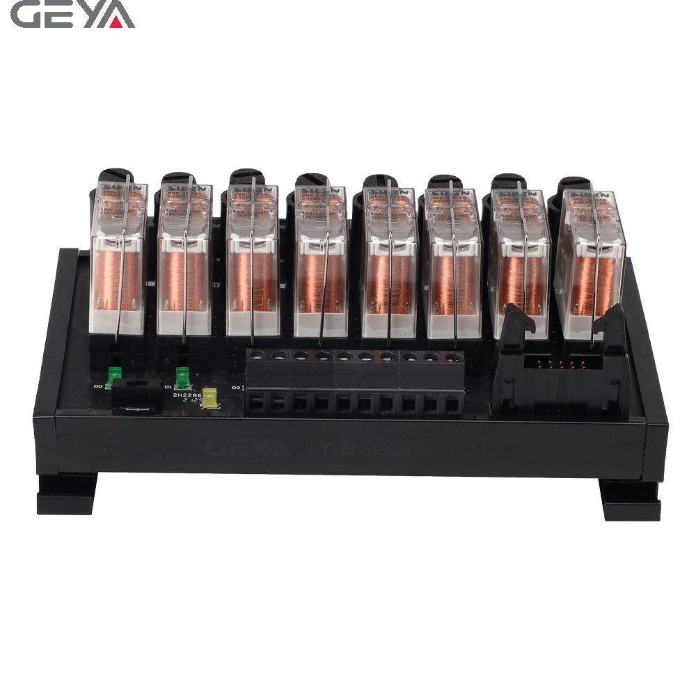 GEYA FY-NGG2R-8C+Fuse Channel Relay Module for PLC Controller SPDT PLC Relay 12VDC 24VDC