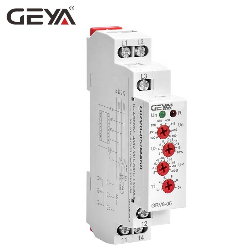 GEYA GRV8-05 Three Phase with Neutral Pole Voltage Monitoring Asymmetry Relays Over Voltage Protection Relay AC