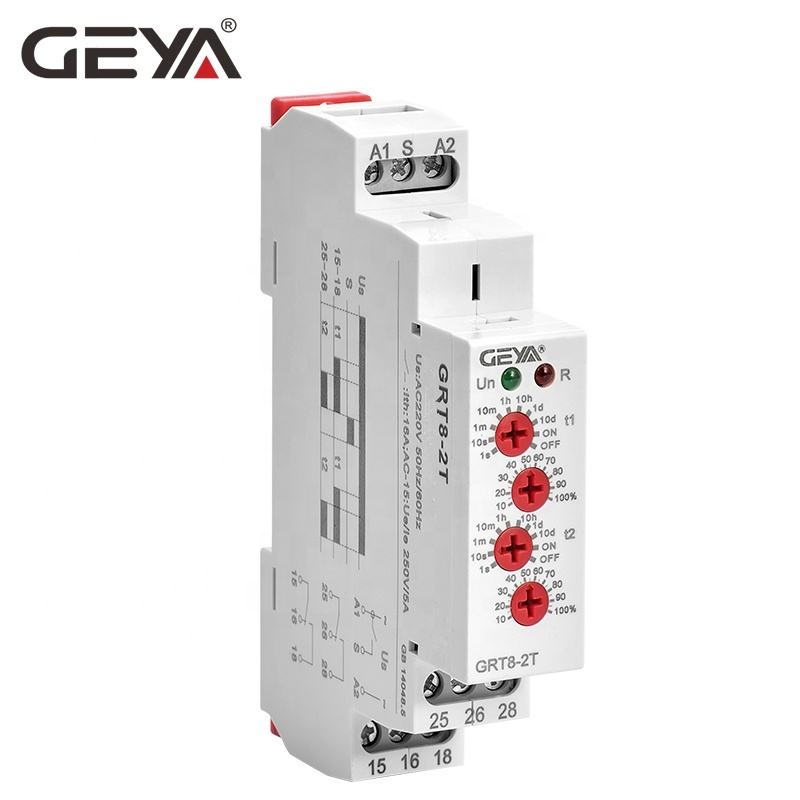 GEYA Online Shopping GRT8-2T Double Delay Time Relay AC230V 2 Delay on Electronic Relay