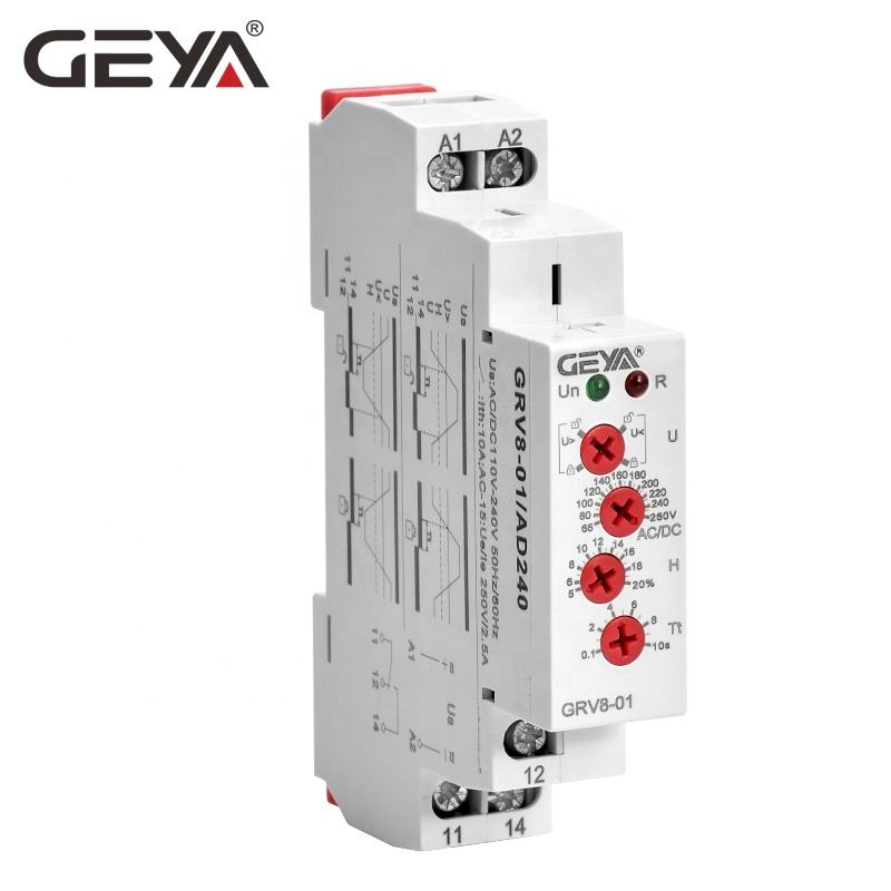 GEYA GRV8-01 AD240 AC/DC 110-240V Single Phase Voltage Delay off Timer Monitoring Voltage Relay