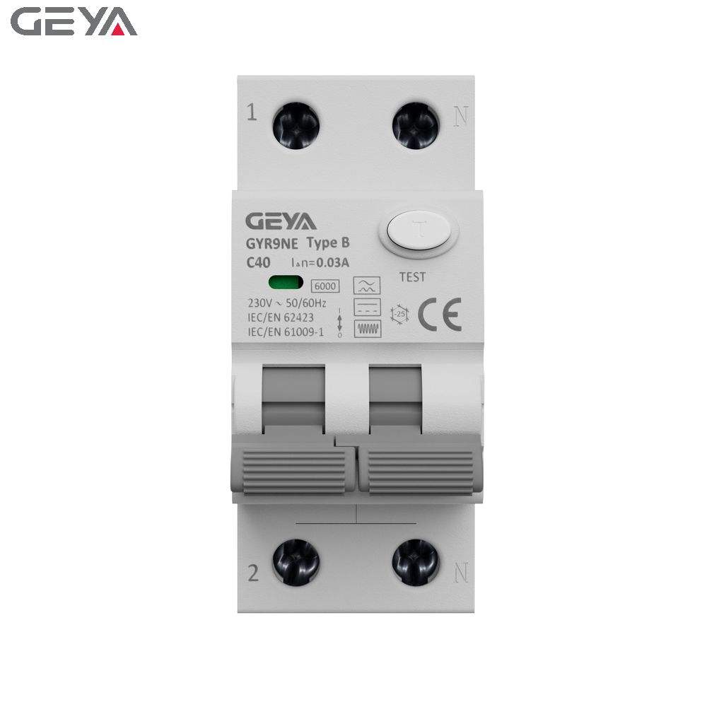 GEYA GYR9NE-B B-type Residual Current Operated Circuit Breaker with Overload protection 16a 30a 40a Rccb and Rcbo Type B 30 Ma