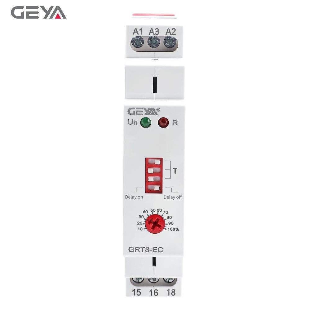 GEYA GRT8-EC AC220V/DC24V/AC380V  Miniature Economic Dual Function Time Relay Adjustable Time Delay Relay