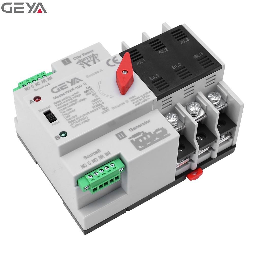 GEYA Factory Wholesale Low Price High Quality W2R 3Phase ATS Switch Controller Change Over Switch Selector Manufacturer OEM