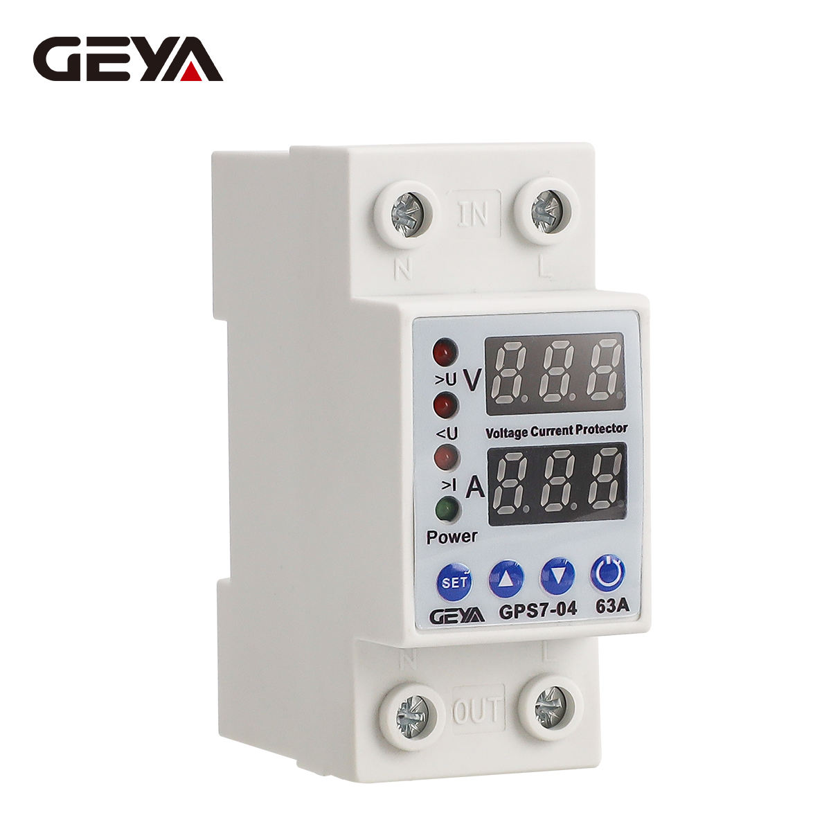 GEYA GPS7-04 AC220V 1A-63A Over/under Voltage /Courrent Protector