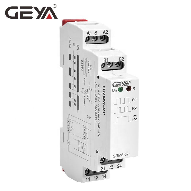 GEYA GRM8 Din Rail 24V Impulse Relay 24vdc Latching Relay Contactor Switch
