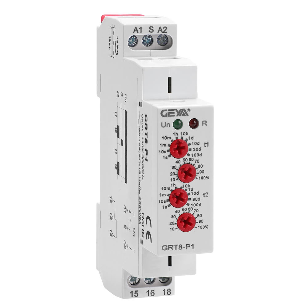 GEYA GRT8-P1-230 AC230V Delay Pulse Output Time Relay 1SPDT Relay 20a 220v