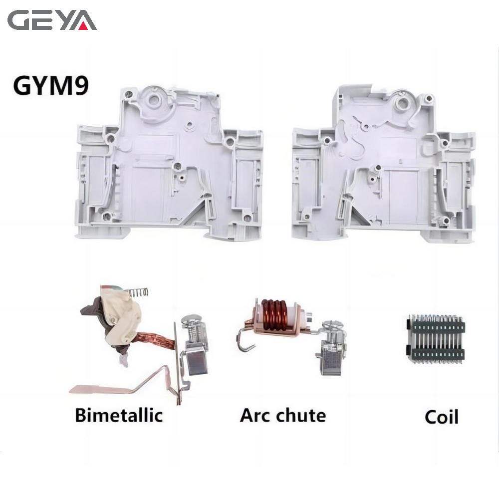 GEYA GYM9 Miniature MCB Spare Parts KkdAC DC Din Rail 6kA Circuit Breaker 63A 80A 100A 125A for Circuit Breaker
