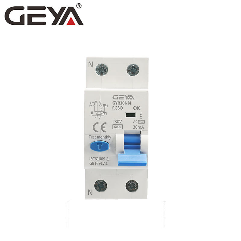 GEYA GYR10L 1P+N RCBO OEM 30MA 6A 10A 16A 20A 25A 32A 40A Earth Leakage Circuit Breaker with Overload Protection