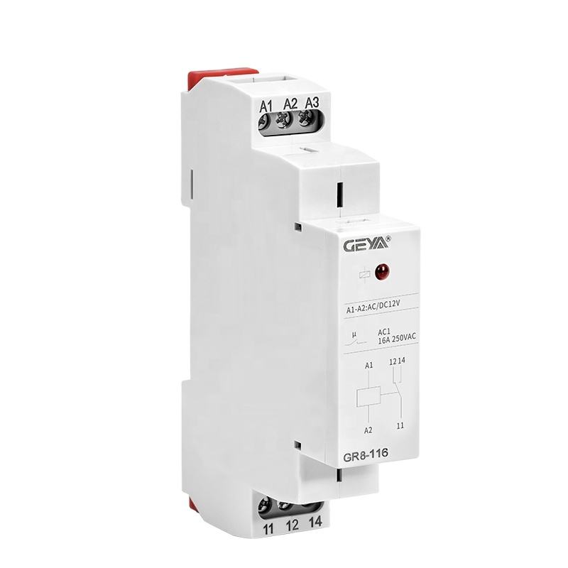 GEYA GR8-116 AC DC 12V 24V 48V 110V 220V Intermediate Relay Auxiliary Relay