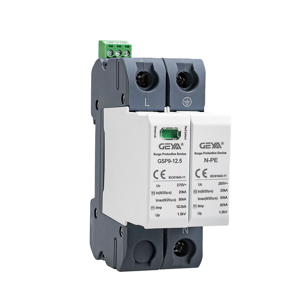 GEYA GSP9-12.5 1P+N 12.5KA SPD Surge Protective Device  5v Surge Protective Device