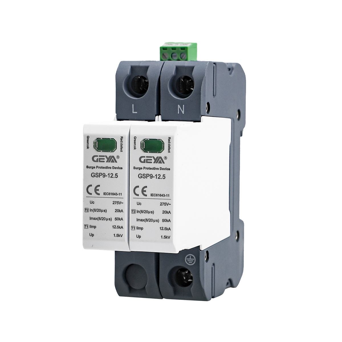 GEYA GSP9-12.5 2P 12.5KA SPD Surge Arrester