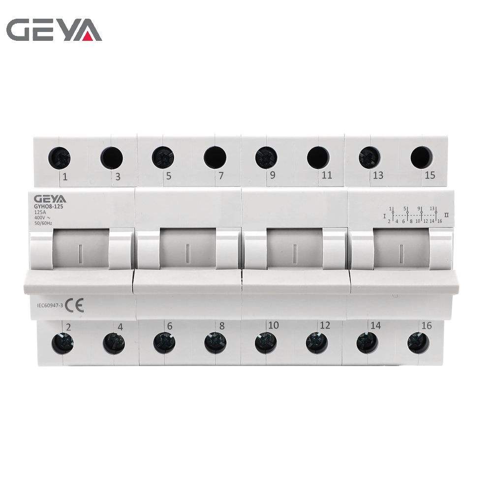 GEYA GYHO8-125 4P Manual Changeover MCB DIN Rail Mounting Modular Disconnecting Transfer Switch