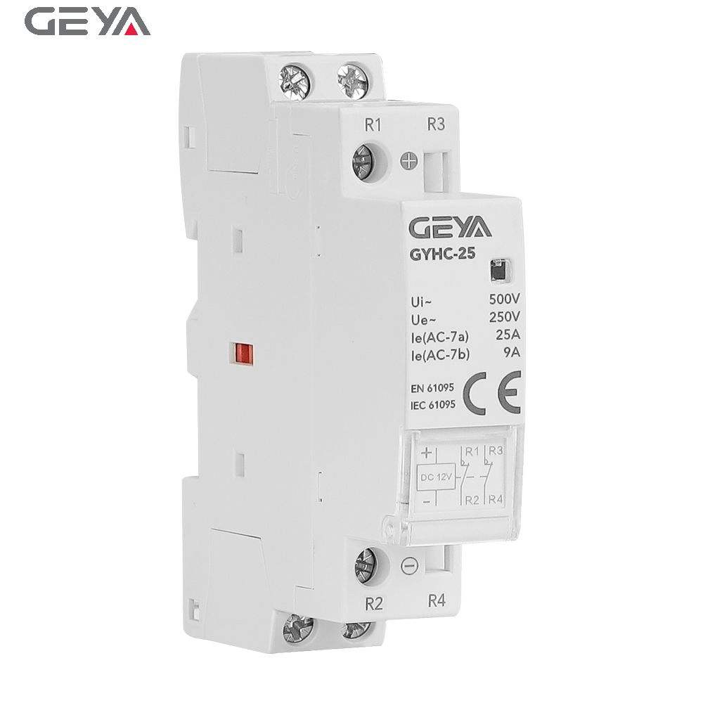 GEYA GYHC 2P 25A 2NO 220V Electric AC Modular Contactor 2 Module 36mm Automatic Type Modular Contactors Household Contactor