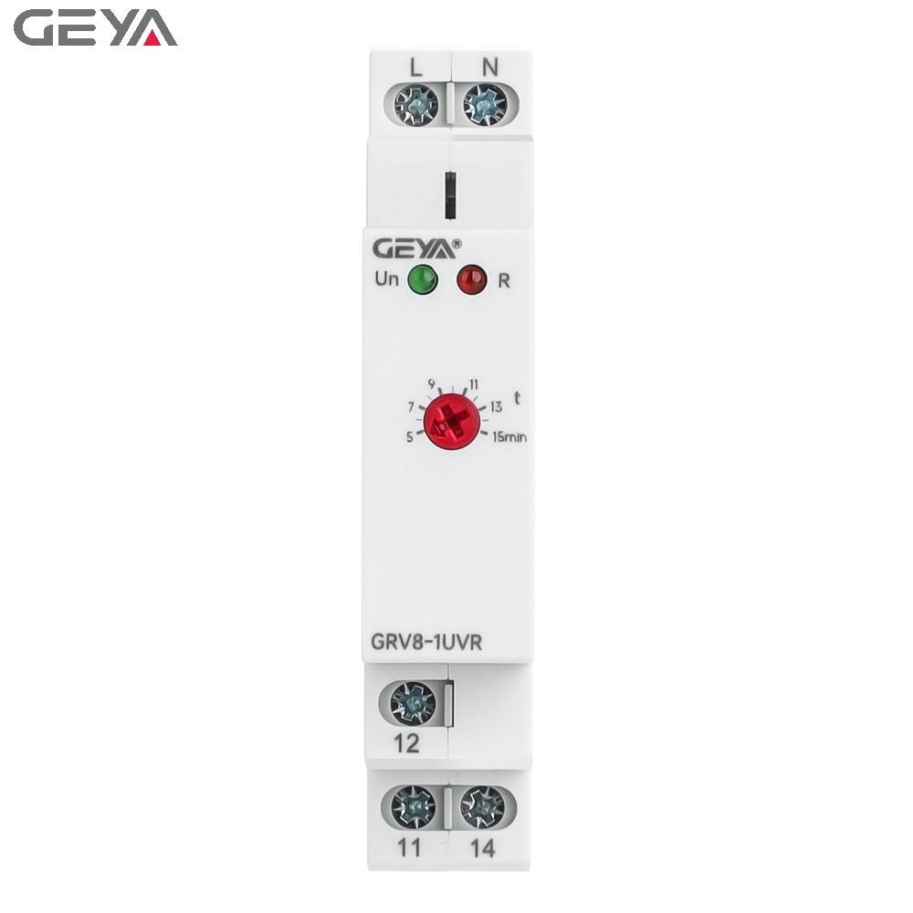 GEYA GRV8-1UVR AC220V AC230V AC240V Adjustable Voltage Monitoring Sequence Relay Under Voltage and Over Voltage Protector RELAY