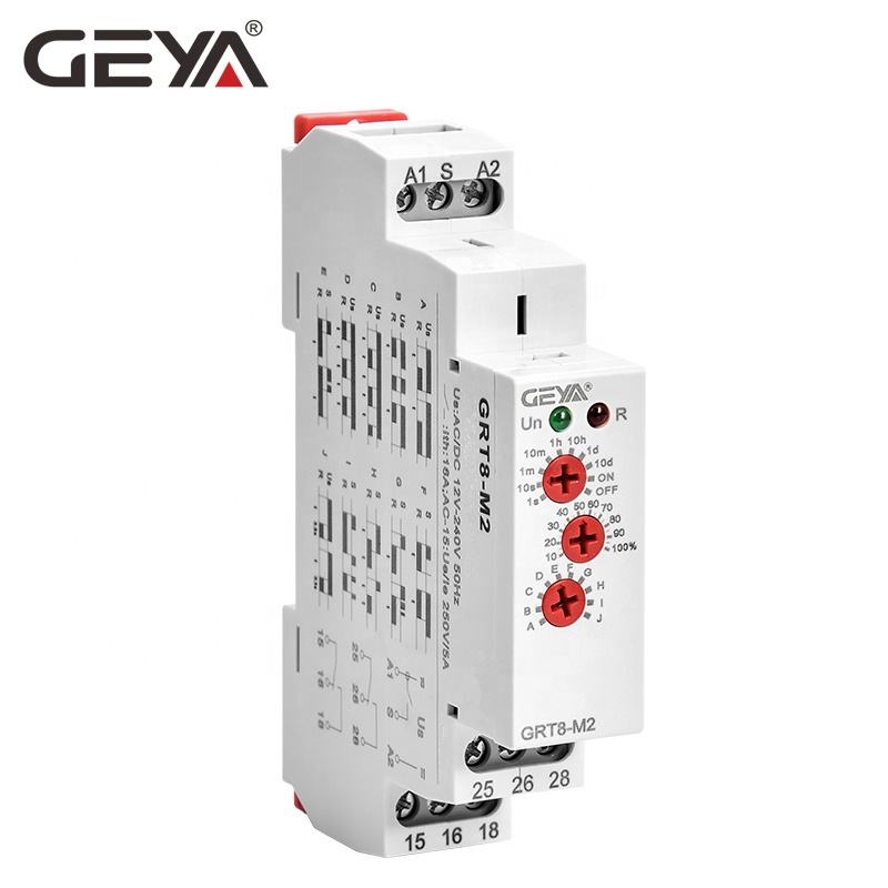 GEYA GRT8-M2 Modular Multifunction Timer Delay Relay 220V 24V AC DC16A Relay Price Miniature PROTECTIVE Sealed 16A Low Power