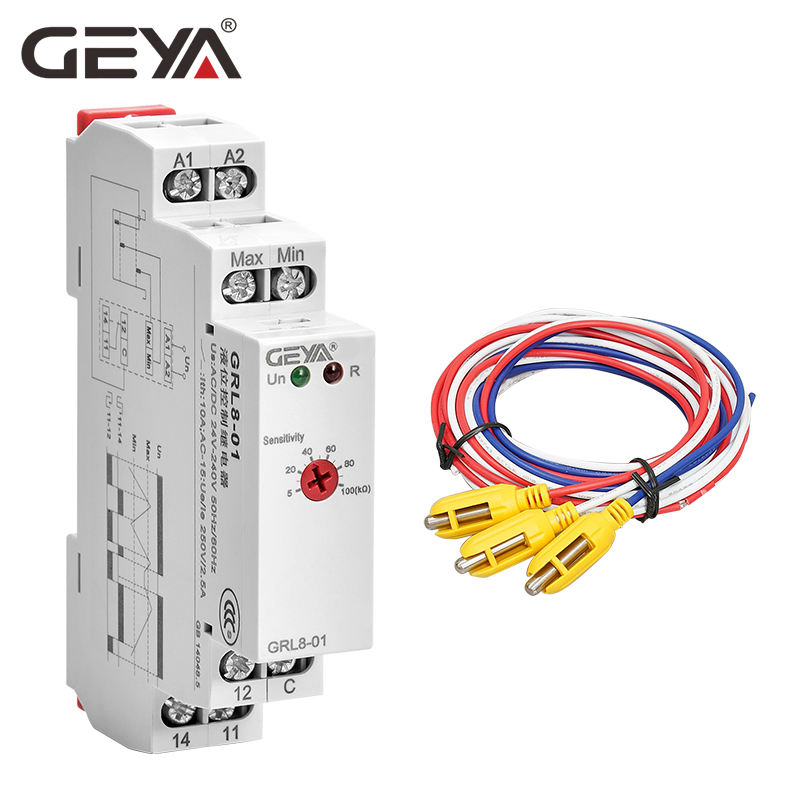 GEYA GRL8-01-AC/DC24V~240V  Din Rail Liquid Timer for Water Pump Control Relay with ROHS Certificate Electronic Water Timer