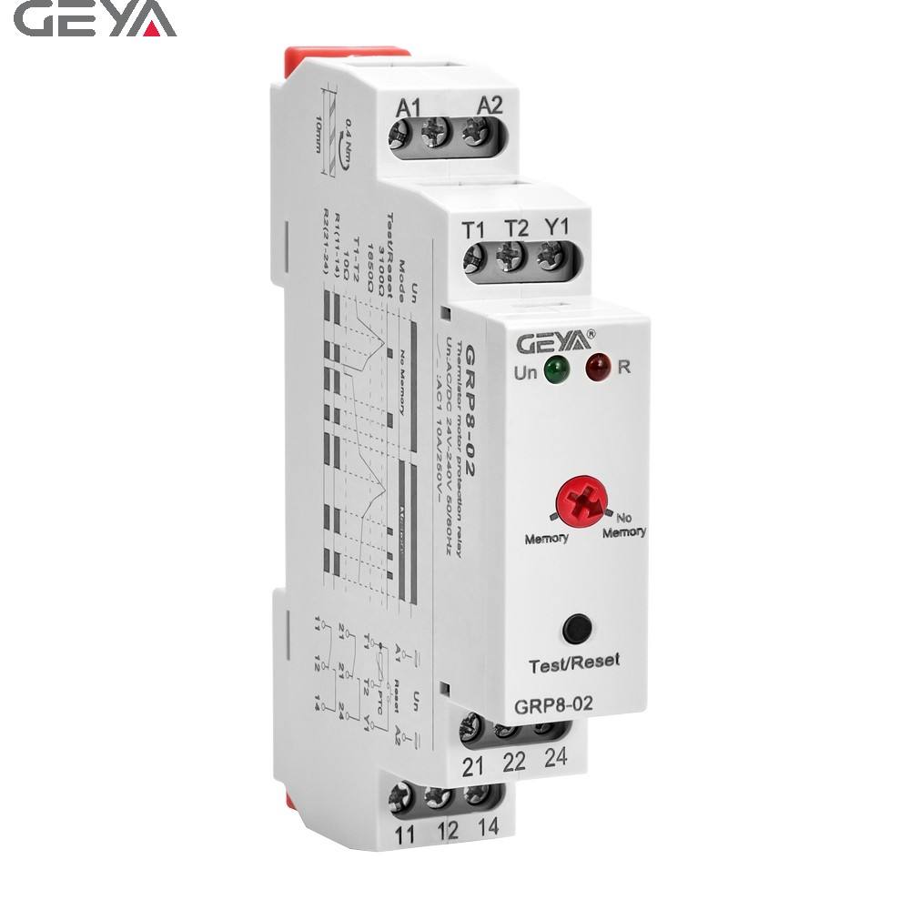 GEYA GRP8-02 AC/DC 24-240V Thermistor Motor protection Relay PTC Resistance 1500Ω