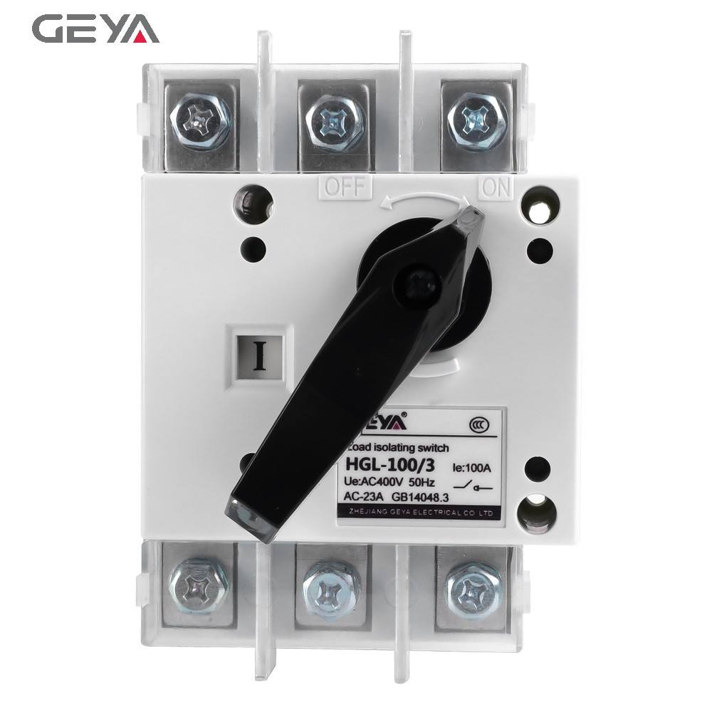 GEYA HGL-100/3P 100A Load Breaker Switch Manual Transfer Dc Switch Disconnector for Panel