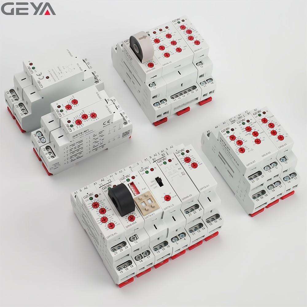 GEYA GRT8-M1 AC/DC12V~240V off Delay Timer 24v on Delay 12v Dc Multifunctional Din Rail Timer Relay