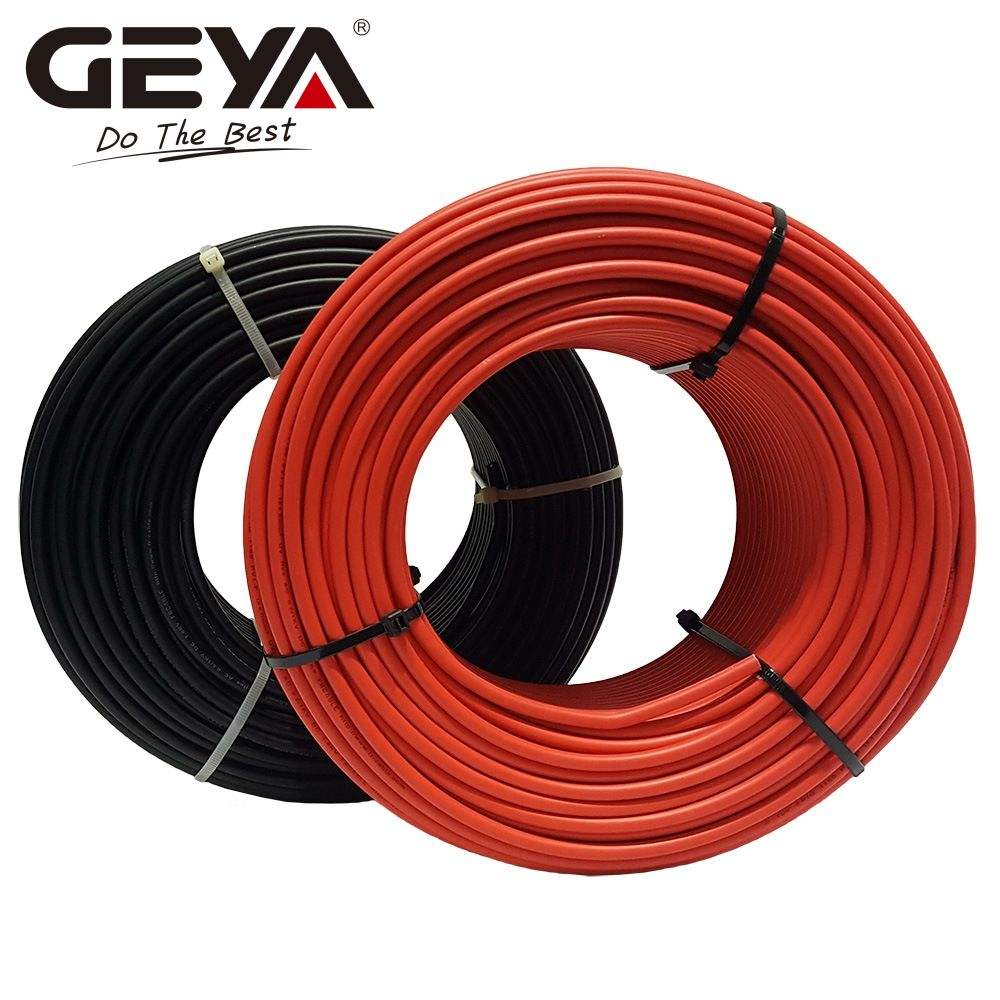 GEYA TUV 2PfG 1169 1.5mm2 100m/roll Red/black Solar Cable 6mm2 for Solar Energy System 1500v Pv Solarkabel