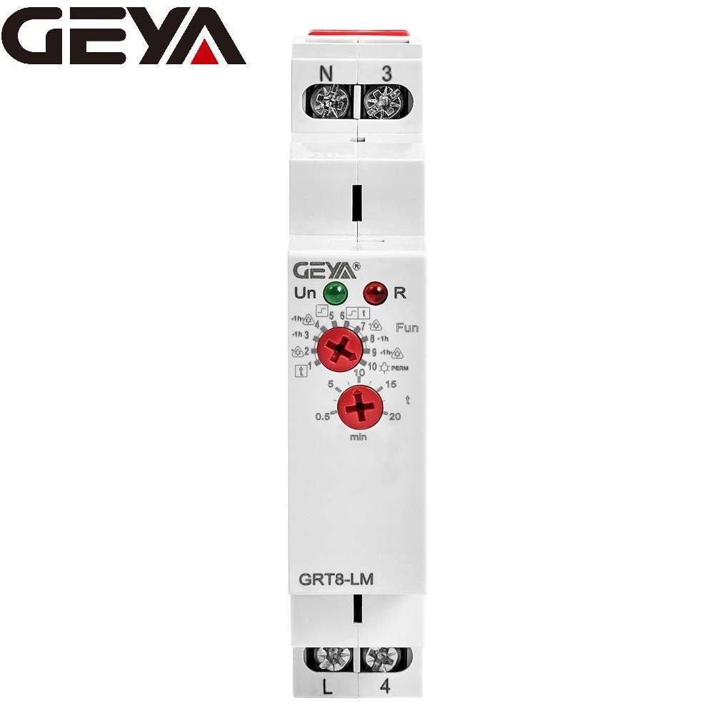 GEYA GRT8-LM AC230V Staircase Timer Relais Temporis 24v 220v Cb Certification Relay Board Auto Din 	 12v Time Delay Relay