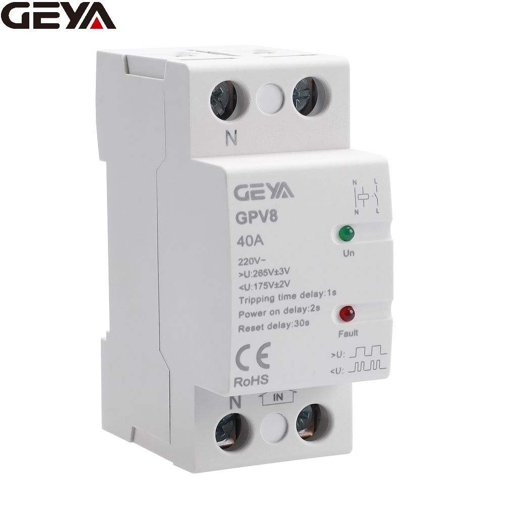 GEYA GPV8 AC 220V Three Phase Electronic Protection Relay Automatic AC Voltage Protector with LED Display