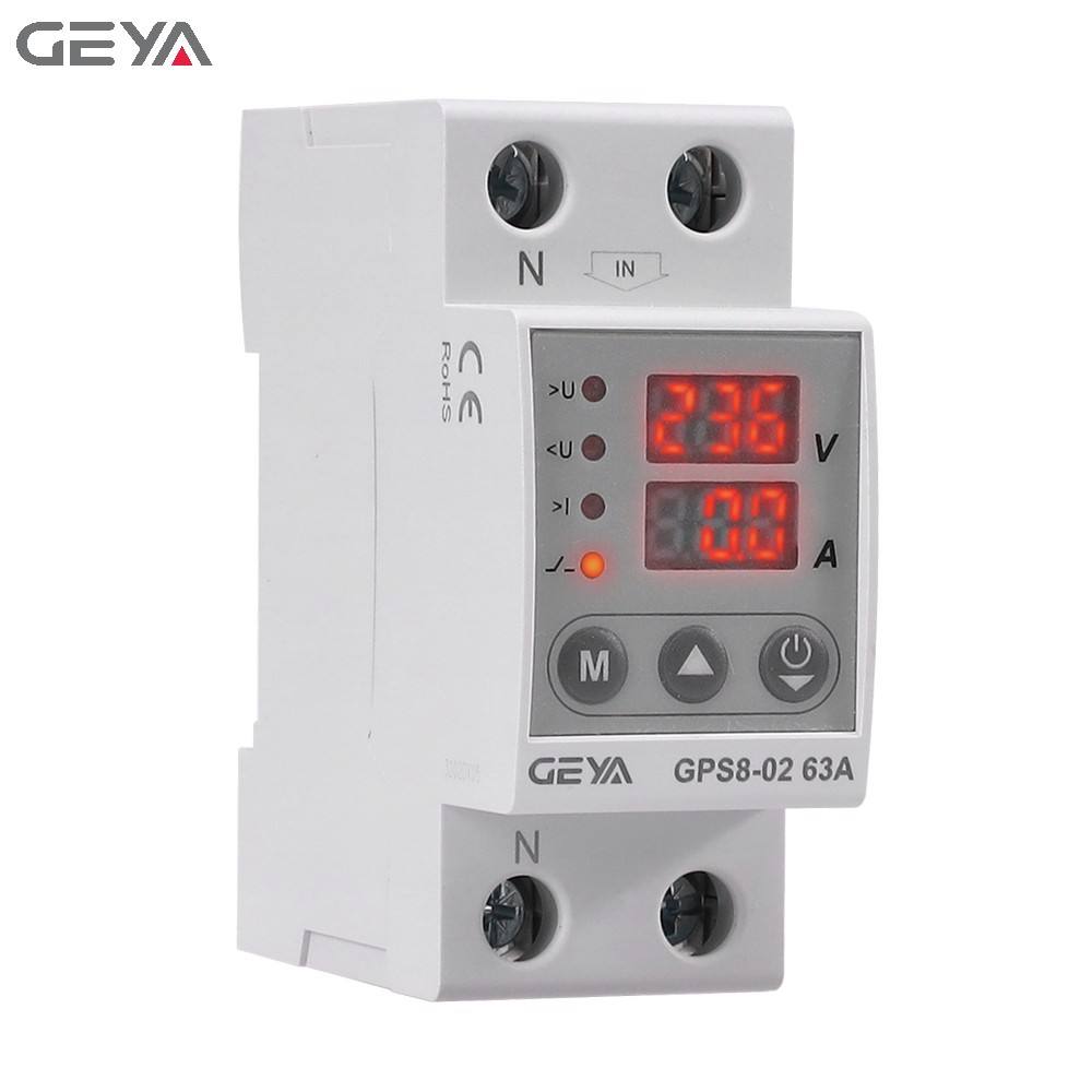GEYA Electronic Digital Voltage Protector GPS8-02 32A 220VAC Over and Under Voltage Current Protection Device