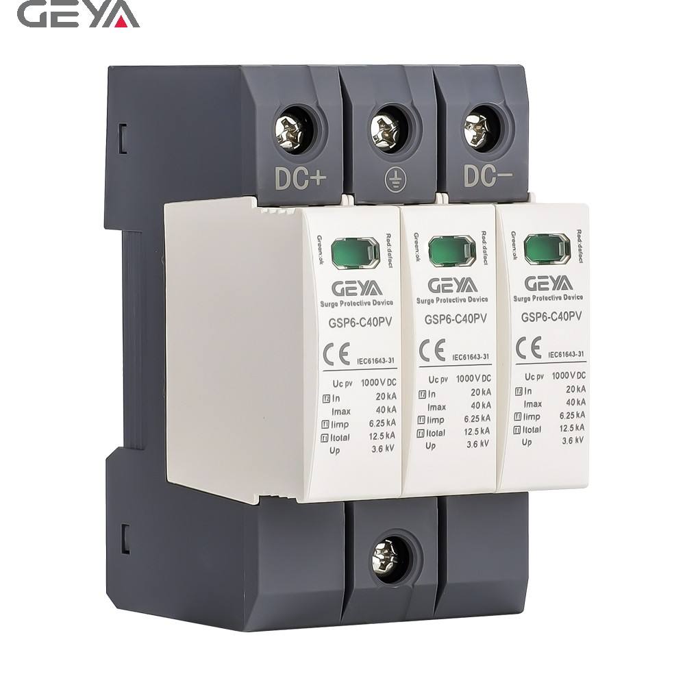 GEYA GSP6-C40PV 1500V 3P Economic Surge protection Device 2poles Solar spd 600V Fire Safety Electrical Surge Protector for Sale