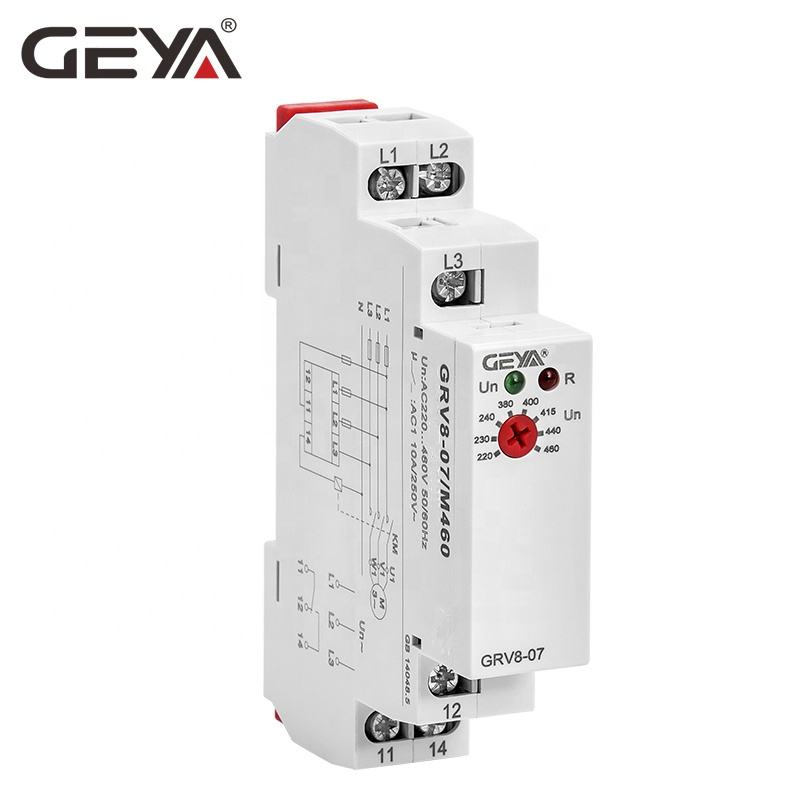 GEYA GRV8-07 AC380V 50Hz Adjustable Three Phase Voltage Monitoring Relay with CE CB Certificate