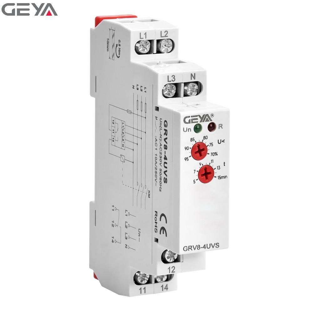 GEYA GRV8-4UVS A220/A230/A240 Voltage protection Relay 230 v Over and Under Current Monitoring Relay