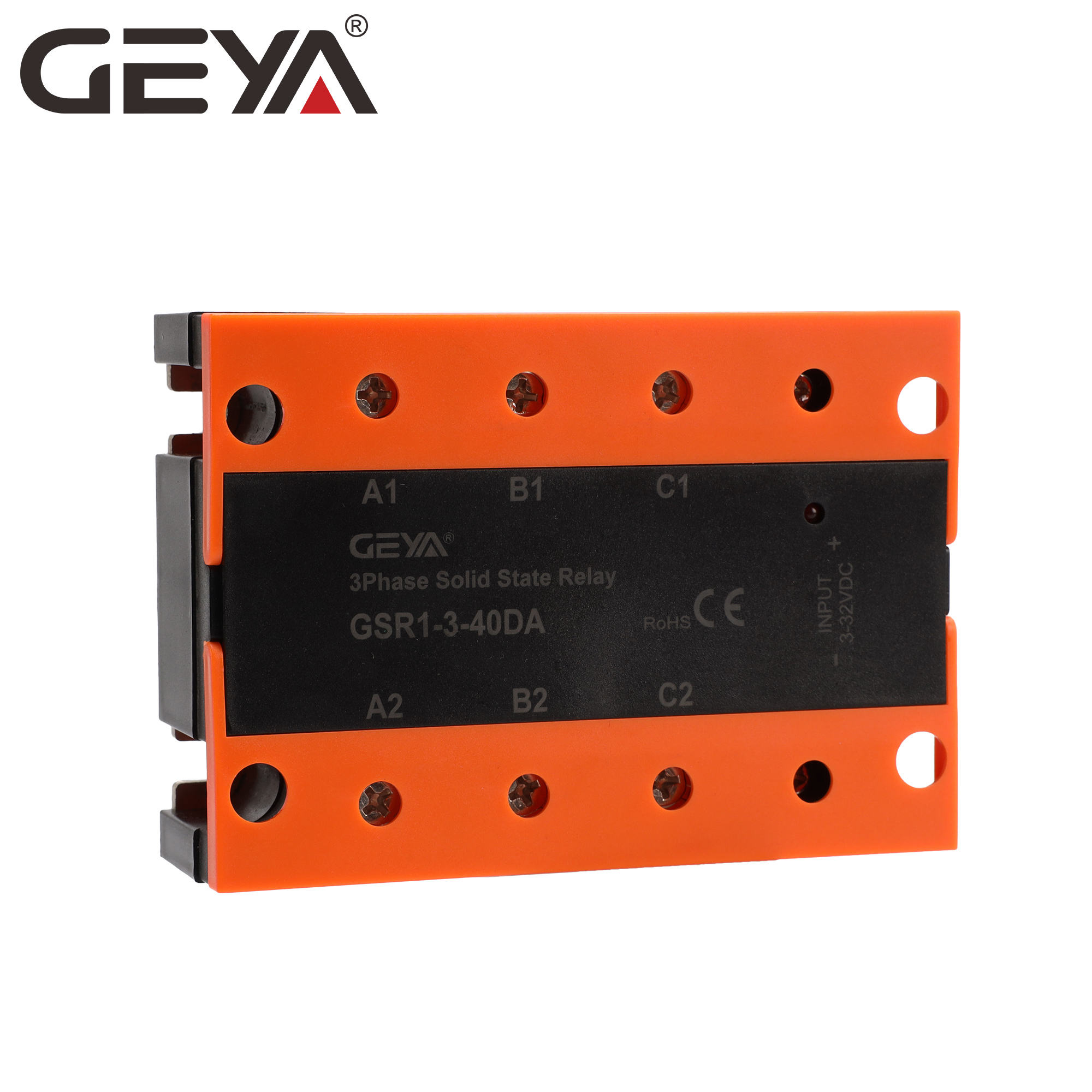 GEYA GSR1-3-40DA 40A Solid State Relay AC to AC Input 80-250VAC Load Voltage 24-380VAC SSR Module
