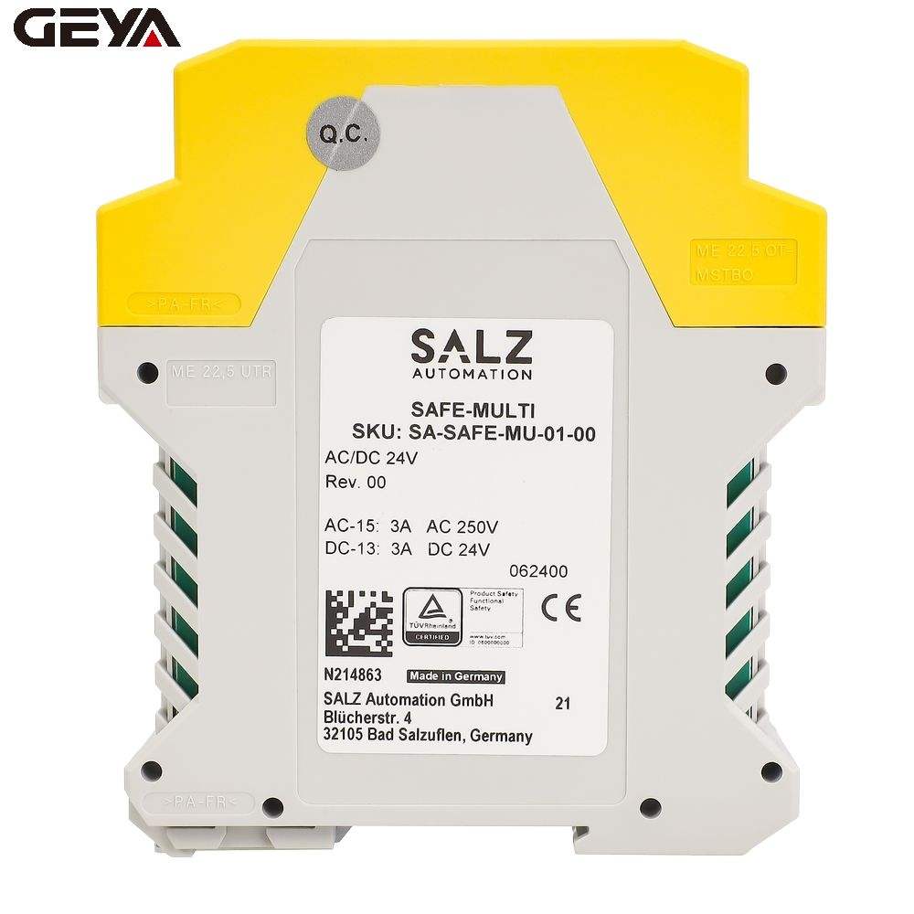 GEYA SAFE-MULTI Safety Relay for AC/DC 24 V +/- 10 %  with Utilisation Category 5A Relay Output Redundant Circuit Design