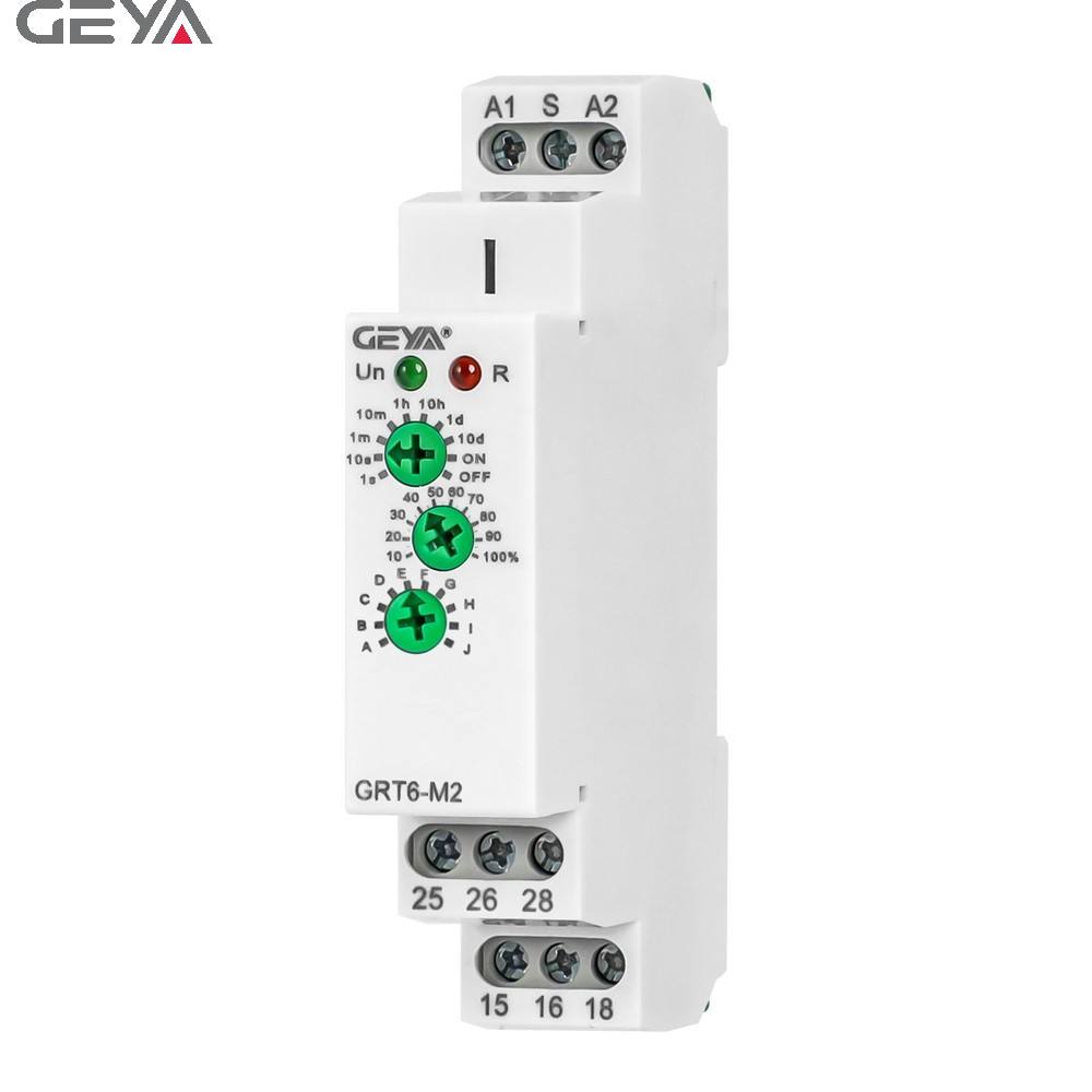 GEYA GRT6-M2 Multiple Function MINI Time Relay 220v Single Shot Modular Timer Relay on Off Delay Voltage Control Relay Breaker