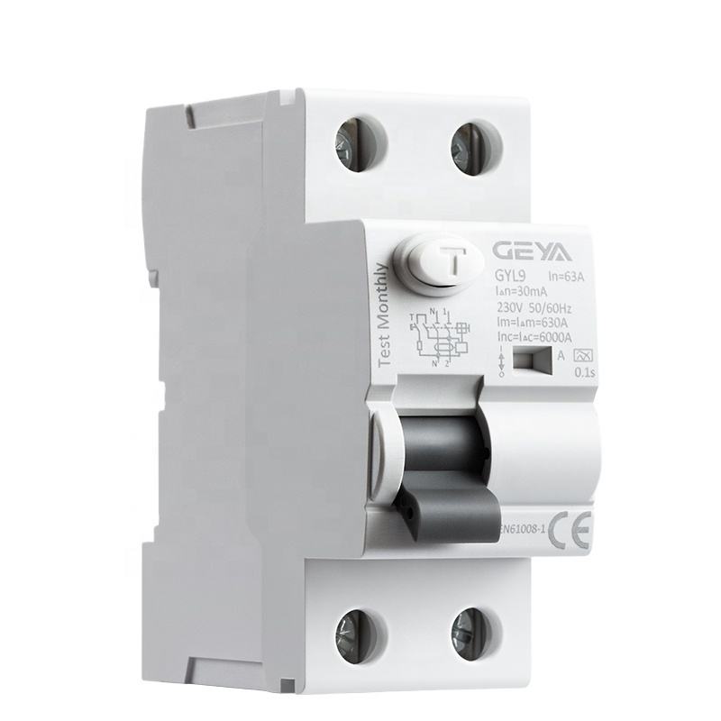 GEYA RCD RCCB RCBO GYL9-TYPE a 2P 63A 30mA ELCB AC  Residual Current Device Circuit Breaker MCB