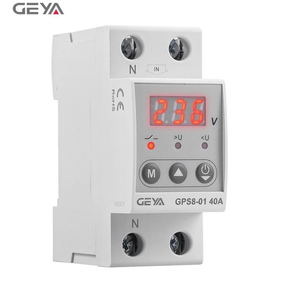 GEYA GPS8-01 80A 220VAC Over and Under Voltage Protection Device Digital Voltage Protector
