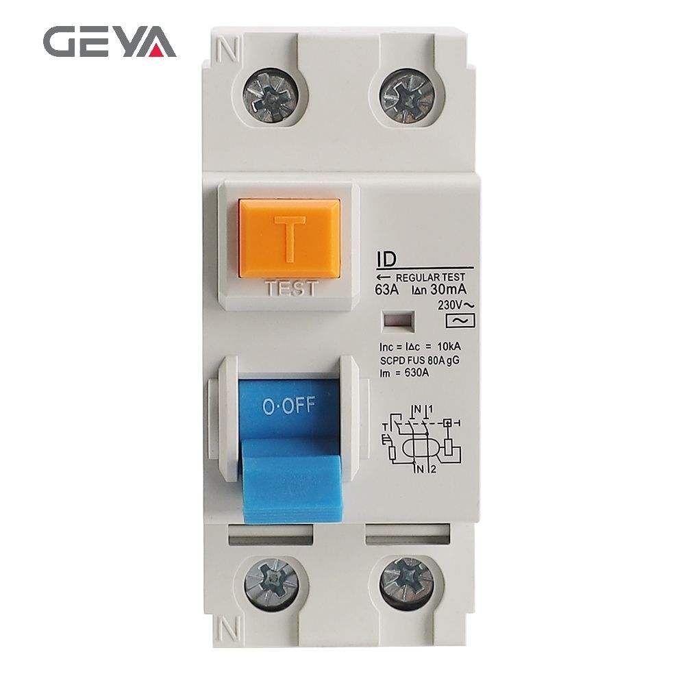 GEYA LD 2P Red Copper Electron Good Quality ID 2P 4P 25A 40A 63A RCCB ELCB Residual Current Circuit Breaker Electronic