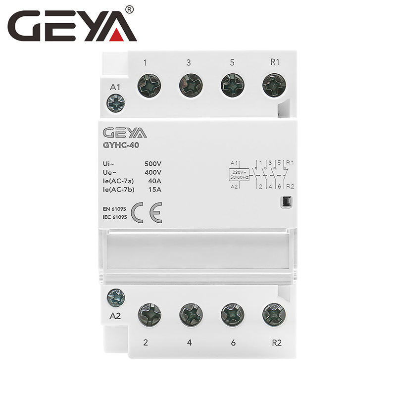 GEYA Rail Mounted Electric Household AC Contactor Modular 4P 3NO1NC 40A 220V 50/60HZ